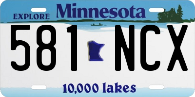 MN license plate 581NCX