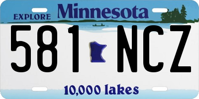 MN license plate 581NCZ