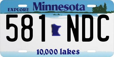MN license plate 581NDC
