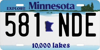 MN license plate 581NDE