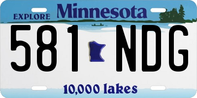 MN license plate 581NDG