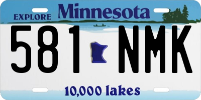 MN license plate 581NMK