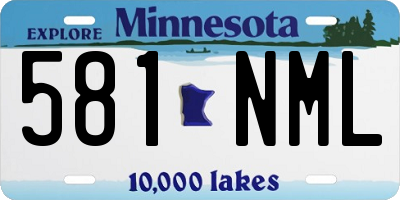 MN license plate 581NML