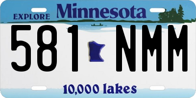 MN license plate 581NMM