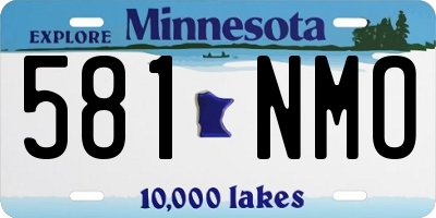 MN license plate 581NMO