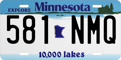 MN license plate 581NMQ