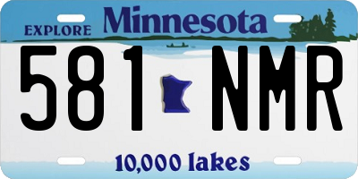 MN license plate 581NMR