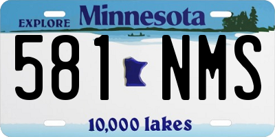 MN license plate 581NMS