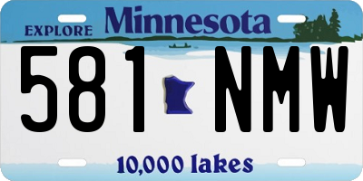 MN license plate 581NMW
