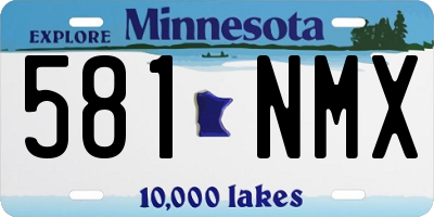 MN license plate 581NMX