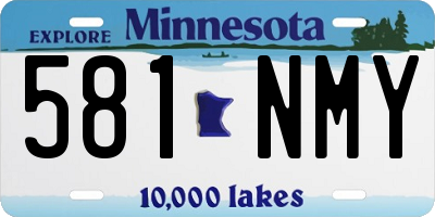 MN license plate 581NMY