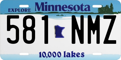 MN license plate 581NMZ