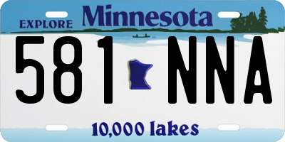 MN license plate 581NNA