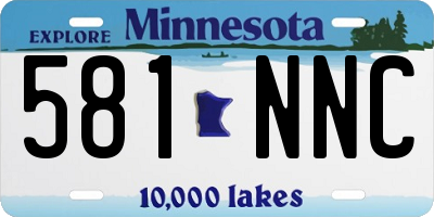 MN license plate 581NNC
