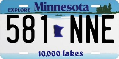 MN license plate 581NNE
