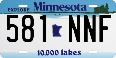 MN license plate 581NNF