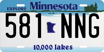 MN license plate 581NNG