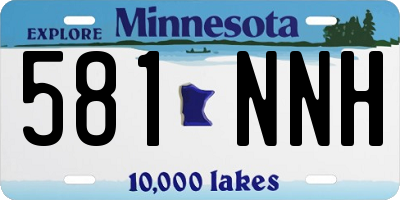 MN license plate 581NNH