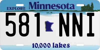 MN license plate 581NNI