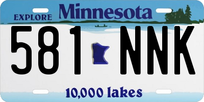 MN license plate 581NNK