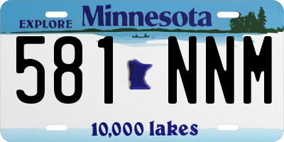 MN license plate 581NNM