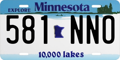 MN license plate 581NNO