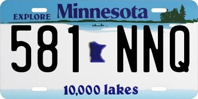 MN license plate 581NNQ