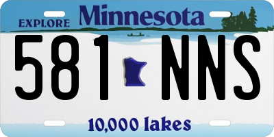 MN license plate 581NNS