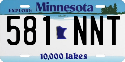 MN license plate 581NNT
