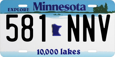 MN license plate 581NNV
