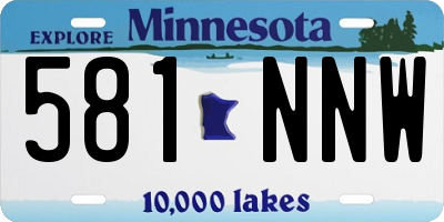 MN license plate 581NNW