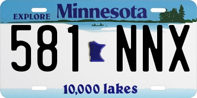 MN license plate 581NNX