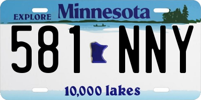 MN license plate 581NNY