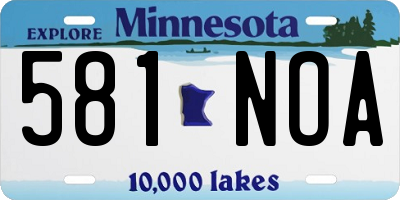 MN license plate 581NOA
