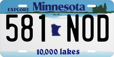 MN license plate 581NOD