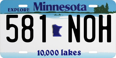MN license plate 581NOH