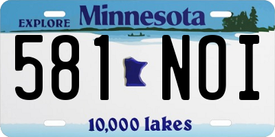 MN license plate 581NOI