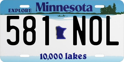 MN license plate 581NOL