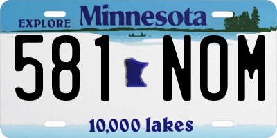 MN license plate 581NOM