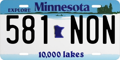 MN license plate 581NON