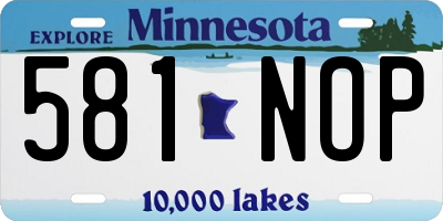 MN license plate 581NOP