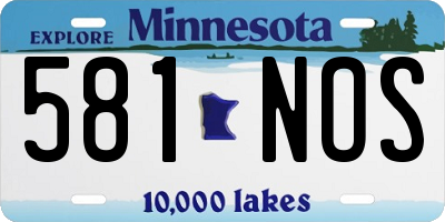 MN license plate 581NOS