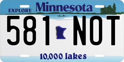 MN license plate 581NOT