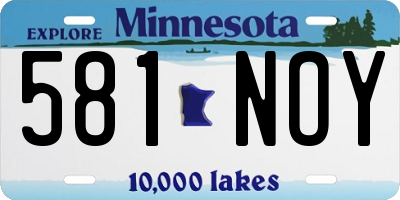 MN license plate 581NOY