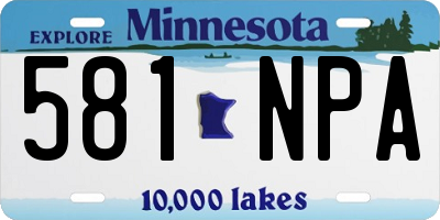 MN license plate 581NPA
