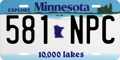 MN license plate 581NPC
