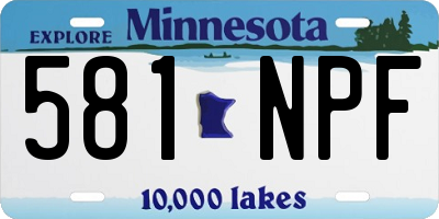 MN license plate 581NPF