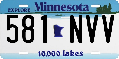 MN license plate 581NVV