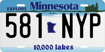 MN license plate 581NYP