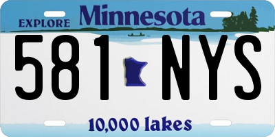 MN license plate 581NYS